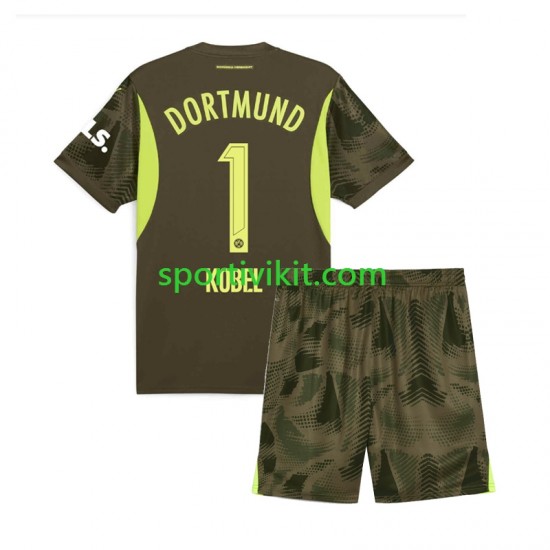 Completo da calcio Bambini Borussia Dortmund Portiere Gregor Kobel 1 Maglia Seconda 2024-2025 Manica Corta