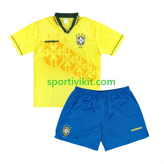 Completo da calcio Bambini Brasile Retro 1994 Maglia Prima Manica Corta