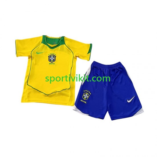 Completo da calcio Bambini Brasile Retro 2004 Maglia Prima Manica Corta Completo da calcio Bambini Brasile Retro 2004 Maglia Prima Manica Corta