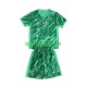 Completo da calcio Bambini Brasile Portiere Verde Maglia Terza 2024 Manica Corta Completo da calcio Bambini Brasile Portiere Verde Maglia Terza 2024 Manica Corta