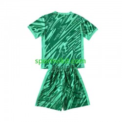 Completo da calcio Bambini Brasile Portiere Verde Maglia Terza 2024 Manica Corta