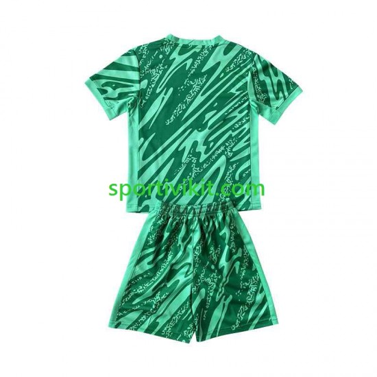 Completo da calcio Bambini Brasile Portiere Verde Maglia Terza 2024 Manica Corta