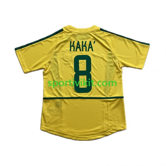 Brasile KAKA 8 Retro 2002 Uomo Maglia Prima Manica Corta Brasile KAKA 8 Retro 2002 Uomo Maglia Prima Manica Corta