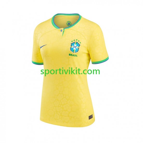 Brasile Donna Maglia Prima Coppa del Mondo 2022 Manica Corta Brasile Donna Maglia Prima Coppa del Mondo 2022 Manica Corta