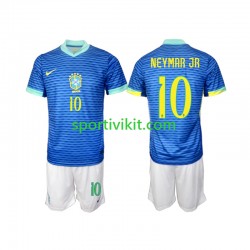 Completo da calcio Bambini Brasile Neymar JR 10 Maglia Seconda 2024 Manica Corta