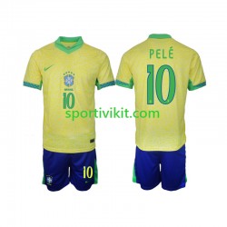 Completo da calcio Bambini Brasile PELE 10 Maglia Prima 2024 Manica Corta