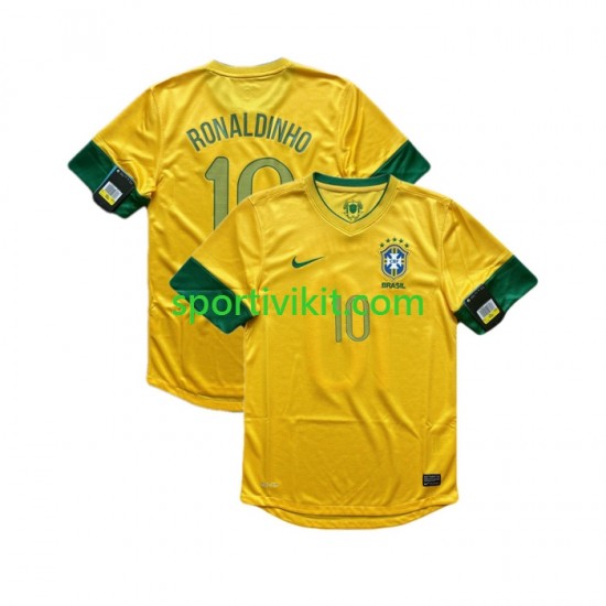 Brasile RONALDINHO 10 Retro 2012 Uomo Maglia Prima Manica Corta Brasile RONALDINHO 10 Retro 2012 Uomo Maglia Prima Manica Corta