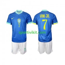 Completo da calcio Bambini Brasile VINI JR 7 Maglia Seconda 2024 Manica Corta