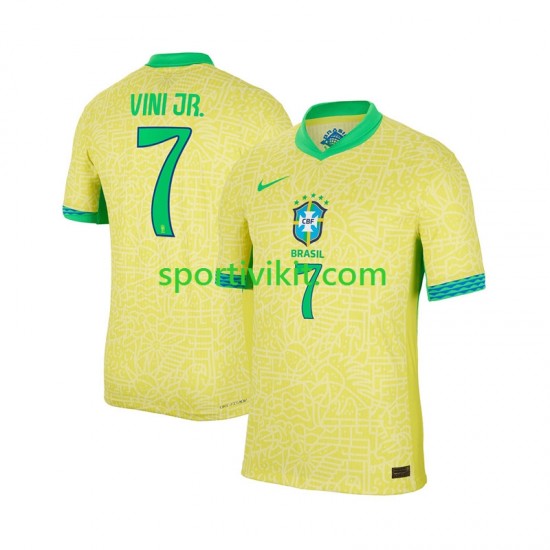 Brasile VINI JR 7 Uomo Maglia Prima 2024 Manica Corta