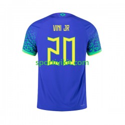Brasile Vinicius Junior 20 Uomo Maglia Seconda Coppa del Mondo 2022 Manica Corta