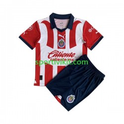 Completo da calcio Bambini CD Guadalajara Maglia Prima 2023-2024 Manica Corta