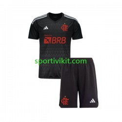 Completo da calcio Bambini CR Flamengo Portiere Maglia Seconda 2023-2024 Manica Corta