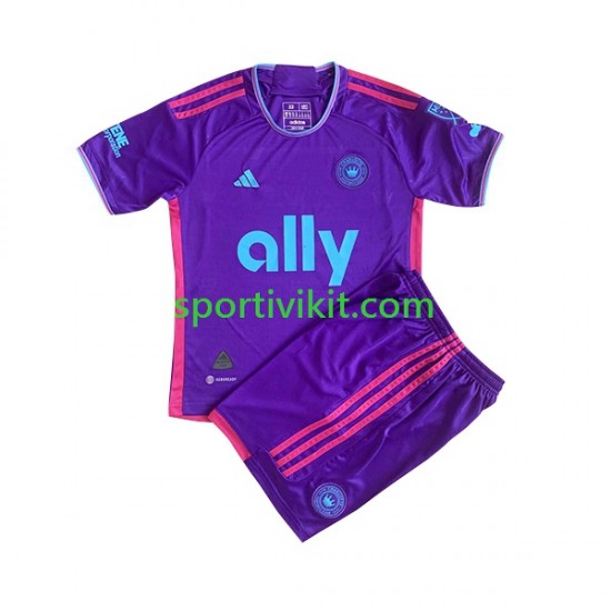 Completo da calcio Bambini Charlotte FC 2023 Maglia Seconda Manica Corta