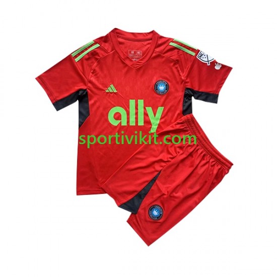 Completo da calcio Bambini Charlotte FC Portiere 2023 Maglia Terza Manica Corta