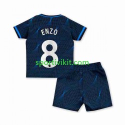 Completo da calcio Bambini Chelsea Enzo Fernandez 8 Maglia Seconda 2023-2024 Manica Corta