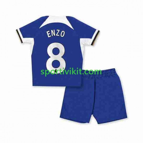 Completo da calcio Bambini Chelsea Enzo Fernandez 8 Maglia Prima 2023-2024 Manica Corta Completo da calcio Bambini Chelsea Enzo Fernandez 8 Maglia Prima 2023-2024 Manica Corta