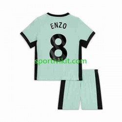 Completo da calcio Bambini Chelsea Enzo Fernandez 8 Maglia Terza 2023-2024 Manica Corta