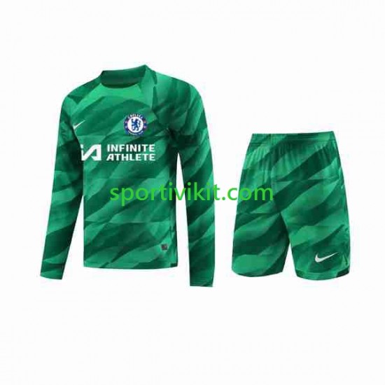 Completo da calcio Bambini Chelsea Portiere Maglia Terza 2023-2024 Manica Lunga Completo da calcio Bambini Chelsea Portiere Maglia Terza 2023-2024 Manica Lunga