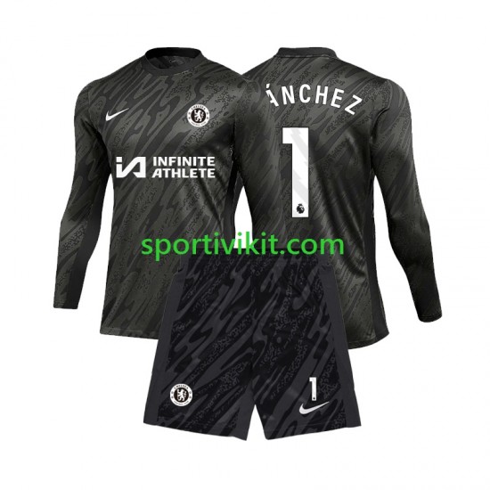 Completo da calcio Bambini Chelsea Portiere Robert Sanchez 1 Maglia Seconda 2024-2025 Manica Lunga Completo da calcio Bambini Chelsea Portiere Robert Sanchez 1 Maglia Seconda 2024-2025 Manica Lunga
