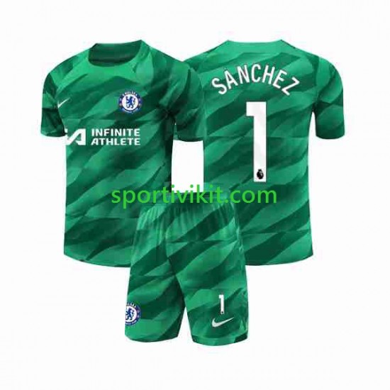 Completo da calcio Bambini Chelsea Portiere Robert Sanchez 1 Maglia Terza 2023-2024 Manica Corta Completo da calcio Bambini Chelsea Portiere Robert Sanchez 1 Maglia Terza 2023-2024 Manica Corta