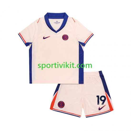 Completo da calcio Bambini Chelsea Jadon Sancho 19 Maglia Seconda 2024-2025 Manica Corta