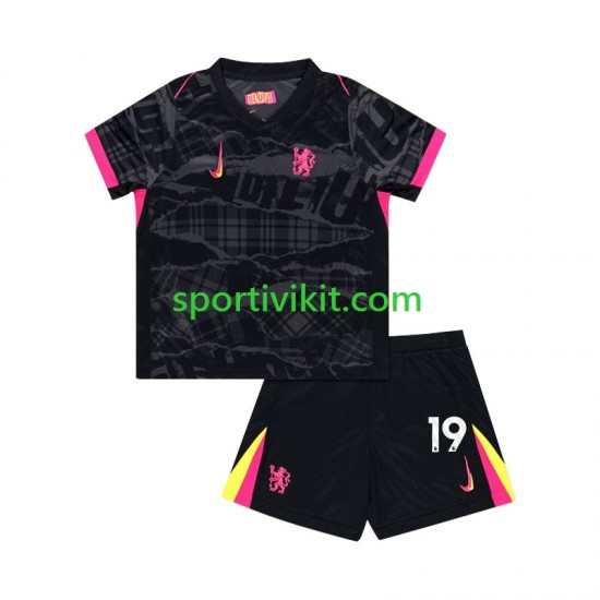 Completo da calcio Bambini Chelsea Jadon Sancho 19 Maglia Terza 2024-2025 Manica Corta