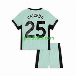 Completo da calcio Bambini Chelsea Moises Caicedo 25 Maglia Terza 2023-2024 Manica Corta