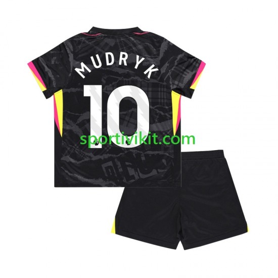 Completo da calcio Bambini Chelsea Mychajlo Mudryk 10 Maglia Terza 2024-2025 Manica Corta
