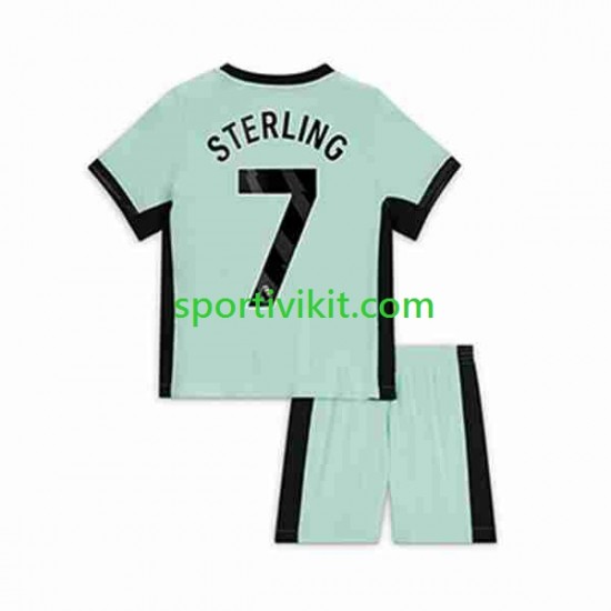 Completo da calcio Bambini Chelsea Raheem Sterling 7 Maglia Terza 2023-2024 Manica Corta Completo da calcio Bambini Chelsea Raheem Sterling 7 Maglia Terza 2023-2024 Manica Corta