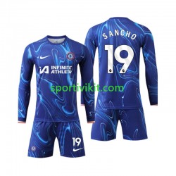 Completo da calcio Bambini Chelsea Sancho 19 Maglia Prima 2024-2025 Manica Lunga