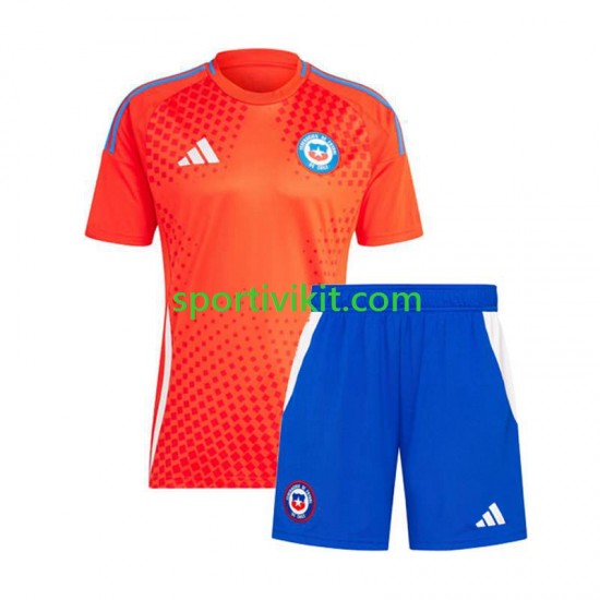 Completo da calcio Bambini Cile Copa America Maglia Seconda 2024 Manica Corta