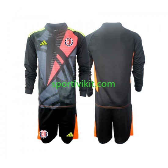 Completo da calcio Bambini Costa Rica Portiere Nero Maglia Terza 2024 Manica Lunga Completo da calcio Bambini Costa Rica Portiere Nero Maglia Terza 2024 Manica Lunga