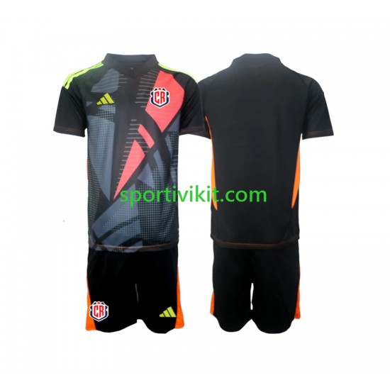 Completo da calcio Bambini Costa Rica Portiere Nero Maglia Terza 2024 Manica Corta Completo da calcio Bambini Costa Rica Portiere Nero Maglia Terza 2024 Manica Corta