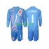 Completo da calcio Bambini Costa Rica Portiere Keylor Navas 1 Blu Maglia Prima 2024 Manica Lunga