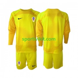 Completo da calcio Bambini Croazia Portiere Maglia Prima Coppa del Mondo 2022 Manica Lunga