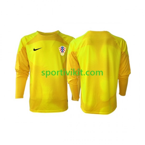 Croazia Portiere Uomo Maglia Prima Coppa del Mondo 2022 Manica Lunga