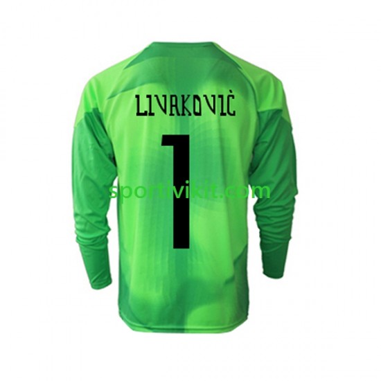 Croazia Portiere Livakovic Uomo Maglia Seconda Coppa del Mondo 2022 Manica Lunga
