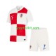 Completo da calcio Bambini Croazia Lovro Majer 7 Maglia Prima Euro 2024 Manica Corta
