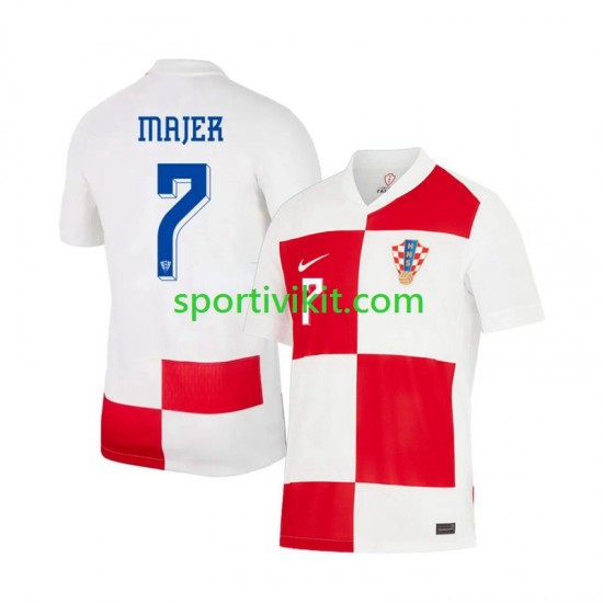 Croazia Lovro Majer 7 Uomo Maglia Prima Euro 2024 Manica Corta Croazia Lovro Majer 7 Uomo Maglia Prima Euro 2024 Manica Corta