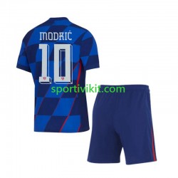 Completo da calcio Bambini Croazia Modrić Luca 10 Maglia Seconda Euro 2024 Manica Corta