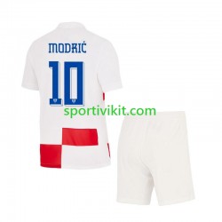 Completo da calcio Bambini Croazia Modrić Luca 10 Maglia Prima Euro 2024 Manica Corta