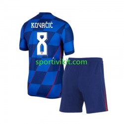 Completo da calcio Bambini Croazia Mateo Kovacic 8 Maglia Seconda Euro 2024 Manica Corta
