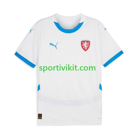 Repubblica Ceca Uomo Maglia Seconda Euro 2024 Manica Corta