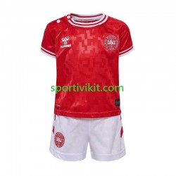 Completo da calcio Bambini Danimarca Maglia Prima Euro 2024 Manica Corta