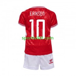 Completo da calcio Bambini Danimarca Eriksen 10 Maglia Prima Euro 2024 Manica Corta