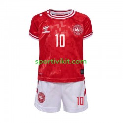 Completo da calcio Bambini Danimarca Eriksen 10 Maglia Prima Euro 2024 Manica Corta