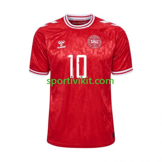 Danimarca Eriksen 10 Uomo Maglia Prima Euro 2024 Manica Corta