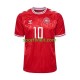 Danimarca Eriksen 10 Uomo Maglia Prima Euro 2024 Manica Corta