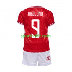 Completo da calcio Bambini Danimarca Hojlund 9 Maglia Prima Euro 2024 Manica Corta