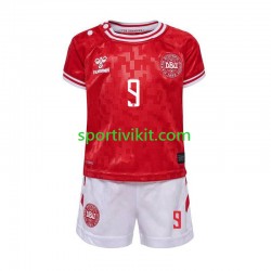 Completo da calcio Bambini Danimarca Hojlund 9 Maglia Prima Euro 2024 Manica Corta